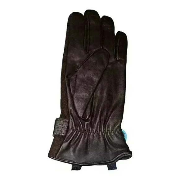 NWT Isotoner Mens Brown Smart Touch Genuine Leather Gloves, Large - Picture 4 of 5